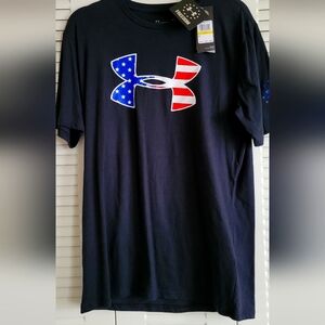 Men's Under Armour Short Sleeve Black Freedom Shirt.